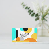 geometrisch-türkisfarben und orange visitenkarte (Stehend Vorderseite)