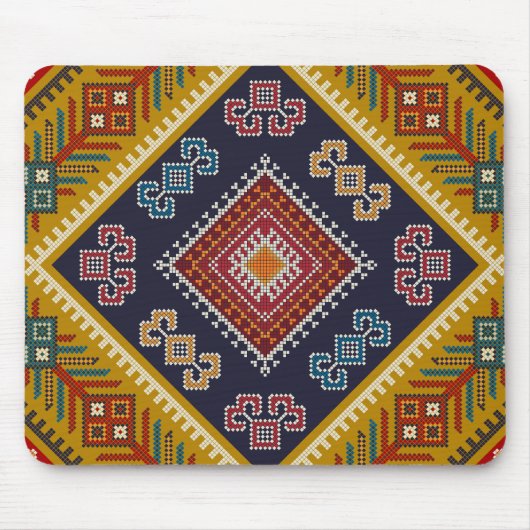 Geometrisch Vintag klassische Mode-trendy bunt Mousepad (Vorne)