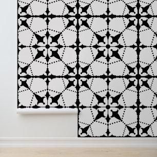 geometrisch weiß und schwarz tapete