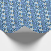 geometrisch-weiße Kreise auf blau Geschenkpapier (Ecke)