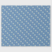 geometrisch-weiße Kreise auf blau Geschenkpapier (Flach)