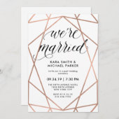 Geometrisch Wir sind Verheiratet | Post-Hochzeit-P Einladung (Vorne/Hinten)