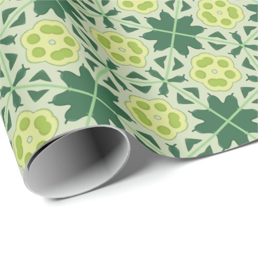 Geometrisch zur grünen Creme Geschenkpapier (Rolleneckpunkt)