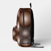 Geometrische 3D Circle Dunkelbraune Mocha Mousse W Bedruckter Rucksack (Rechts)