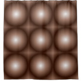 Geometrische 3D Circle Dunkelbraune Mocha Mousse W Duschvorhang (Vorderseite)