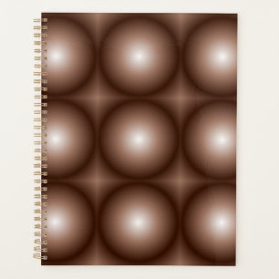 Geometrische 3D Circle Dunkelbraune Mocha Mousse W Planer
