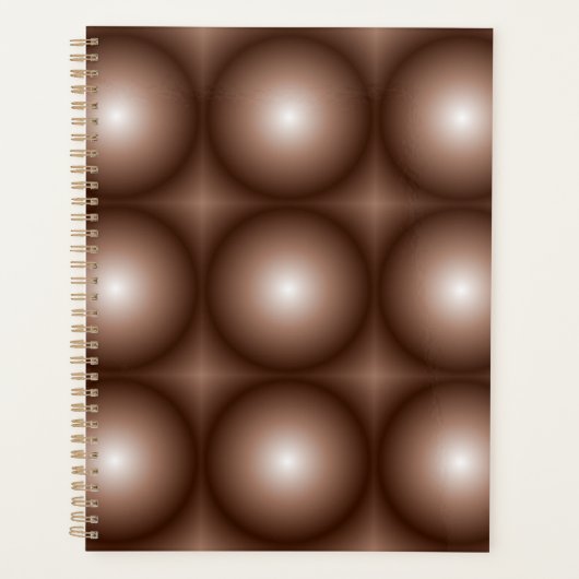 Geometrische 3D Circle Dunkelbraune Mocha Mousse W Planer (Vorderseite)