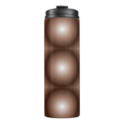 Geometrische 3D Circle Dunkelbraune Mocha Mousse W Thermosbecher (Vorderseite)