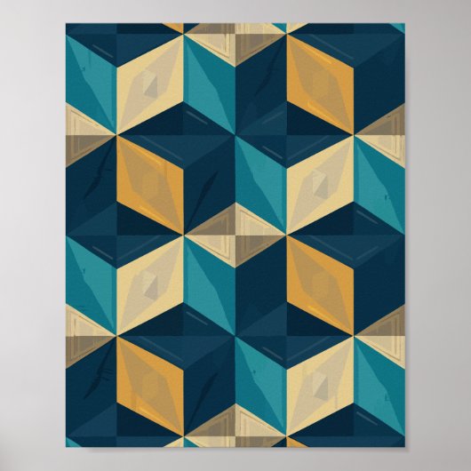 Geometrische 3D-Kuben Poster (Vorne)