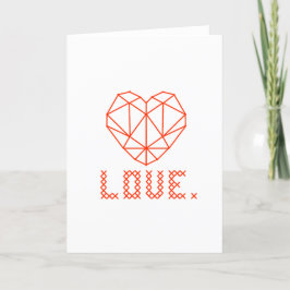 Geometrische 3D-LIEBE-Grußkarte für Elegantes Herz Dankeskarte