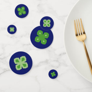 Geometrische 4-Leaf-Clovers auf Blue Confetti Konfetti