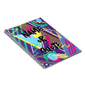 Geometrische 90er Jahre Retro Pattern Lila 90er Notizblock (Rechte Seite)
