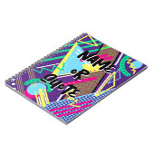 Geometrische 90er Jahre Retro Pattern Lila 90er Notizblock (Linke Seite)