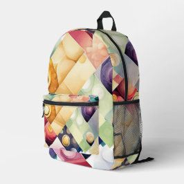 Geometrische Abschnitte Bedruckter Rucksack