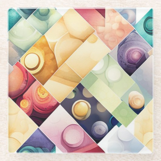 Geometrische Abschnitte Glasuntersetzer (Vorderseite)