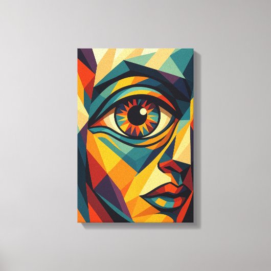 Geometrische Abstrakte Augen Pop Art Canvas Print Leinwanddruck (Vorderseite)