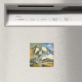 Geometrische abstrakte Berglandschaft Magnet (In Situ (Geschirrspüler))