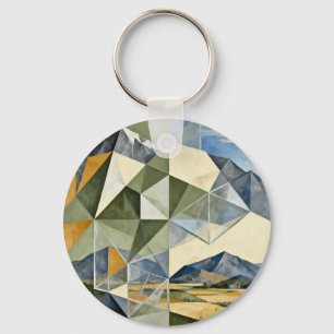 Geometrische abstrakte Berglandschaft Schlüsselanhänger