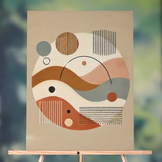 Geometrische Abstrakte Boho Art Print Acrylschild (Neutral)