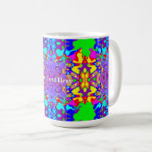 Geometrische abstrakte Boho-Formen Muster Kaffeetasse (VorderseiteRechts)