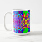 Geometrische abstrakte Boho-Formen Muster Kaffeetasse (Links)