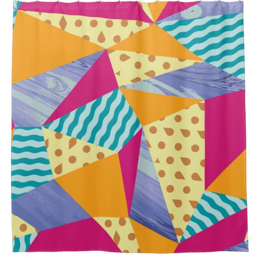 Geometrische, abstrakte Elemente: nahtlos dekorati Duschvorhang (Vorderseite)