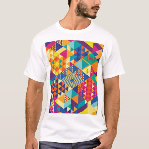 Geometrische, abstrakte Elemente, Vintages Muster. T-Shirt