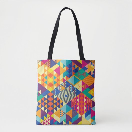 Geometrische, abstrakte Elemente, Vintages Muster. Tasche (Vorderseite)