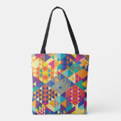 Geometrische, abstrakte Elemente, Vintages Muster. Tasche (Rückseite)