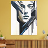 Geometrische abstrakte Frau Leinwanddruck (Insitu (Wohnzimmer))