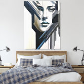 Geometrische abstrakte Frau Leinwanddruck (Insitu (Schlafzimmer))
