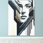 Geometrische abstrakte Frau Leinwanddruck (Insitu (Holzboden))