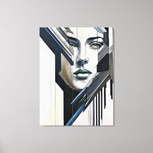 Geometrische abstrakte Frau Leinwanddruck (Vorderseite)