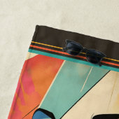 Geometrische Abstrakte Frau mit Aquaaun Strandtuch (Beispiel)