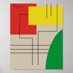 Geometrische abstrakte Komposition mit kräftigen F Poster