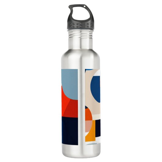 Geometrische Abstrakte Kunst des skandinavischen M Edelstahlflasche (Rückseite)