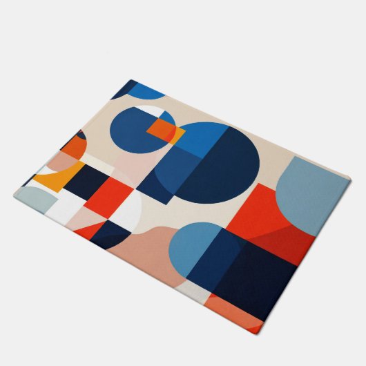 Geometrische Abstrakte Kunst des skandinavischen M Fußmatte (Schrägansicht)