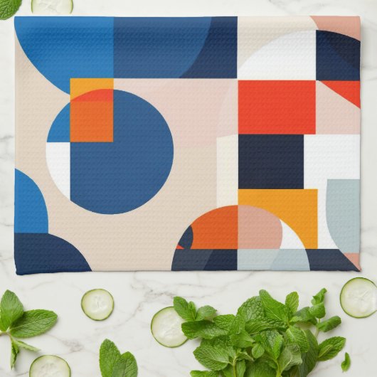 Geometrische Abstrakte Kunst des skandinavischen M Geschirrtuch (Gefaltet)