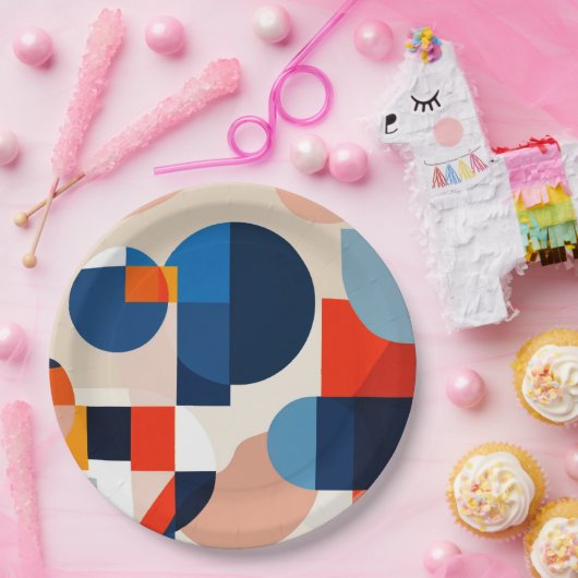 Geometrische Abstrakte Kunst des skandinavischen M Pappteller (Party)