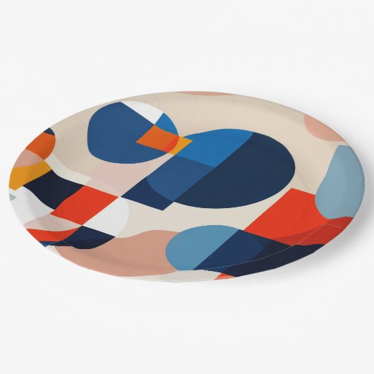 Geometrische Abstrakte Kunst des skandinavischen M Pappteller (Schrägansicht)