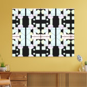 Geometrische Abstrakte Kunst in Schwarz und Pastel Leinwanddruck (Insitu (Wohnzimmer))