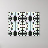 Geometrische Abstrakte Kunst in Schwarz und Pastel Leinwanddruck (Vorderseite)