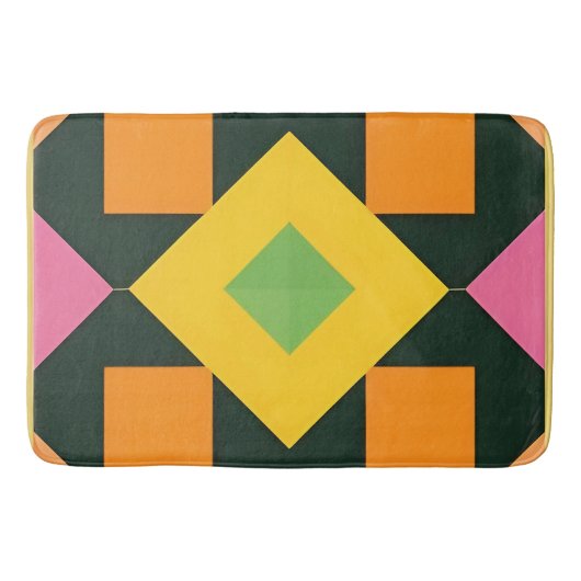 Geometrische Abstrakte Kunst mit lebhaften Farben Badematte (Vorderseite)