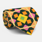Geometrische Abstrakte Kunst mit lebhaften Farben Krawatte (Gerollt)