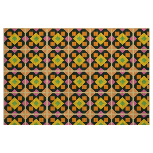 Geometrische Abstrakte Kunst mit lebhaften Farben Stoff (Fat Quarter (45,7 x 55,9 cm))