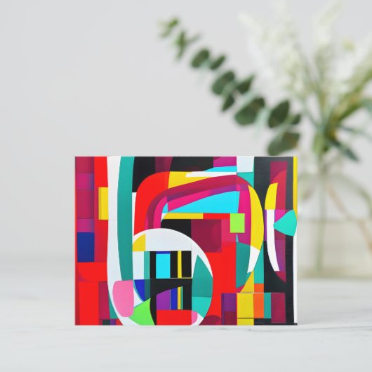 Geometrische Abstrakte Kunst Postkarte (Stehend Vorderseite)