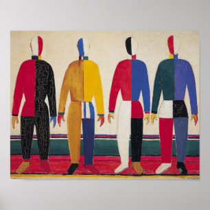 Geometrische Abstrakte Kunst "Sportsmen" Malevich Poster