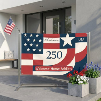 Geometrische abstrakte Kunst USA 250 Willkommen So Banner