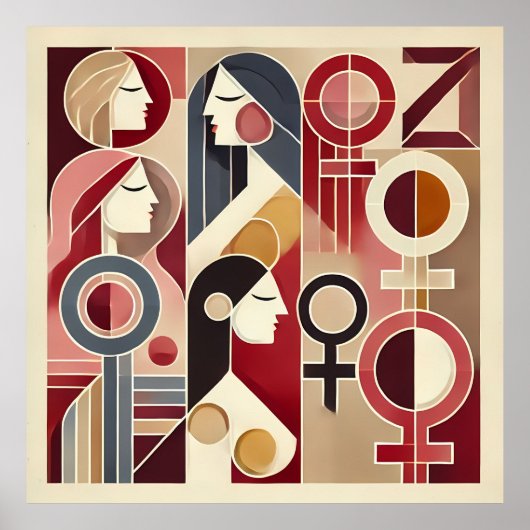 Geometrische Abstrakte Kunst zum Feiern von Frauen Poster (Vorne)