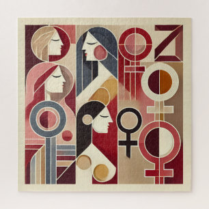 Geometrische Abstrakte Kunst zum Feiern von Frauen Puzzle
